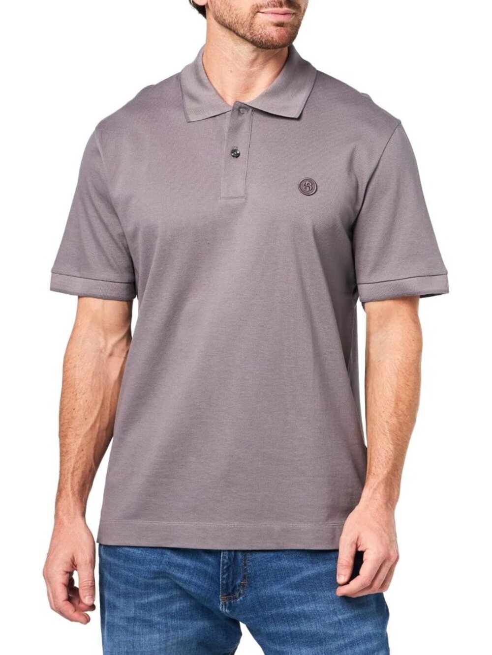 Stylish Men's Double B Logo Cotton Blend Polo Shirt - Casual & Comfortable Wear